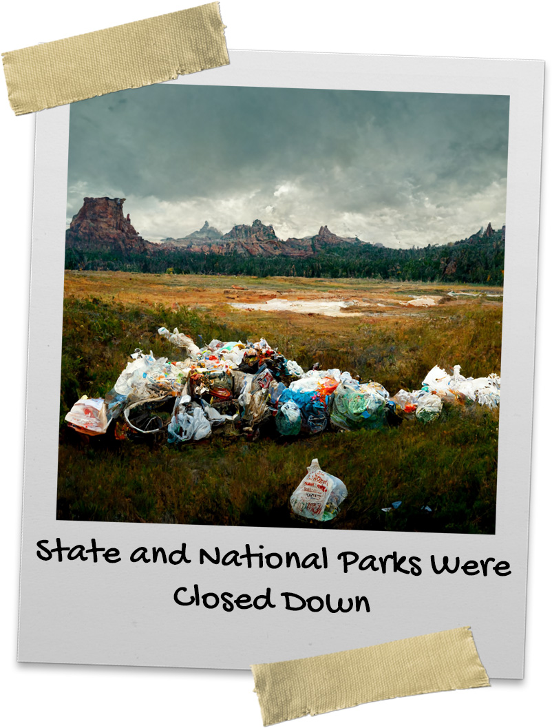 Bags of trash are accumulating in a National Park with nobody to pick them up