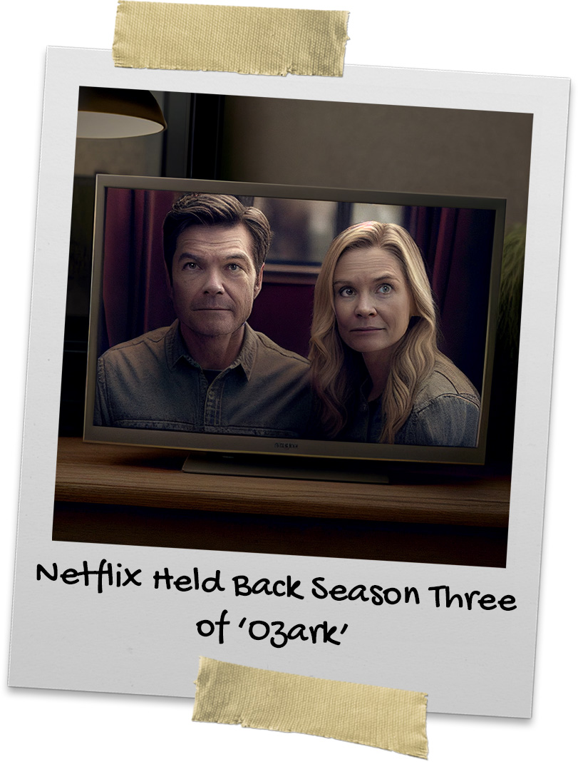 Marty and Wendy Byrde from Ozark on Netflix on a flat screen TV