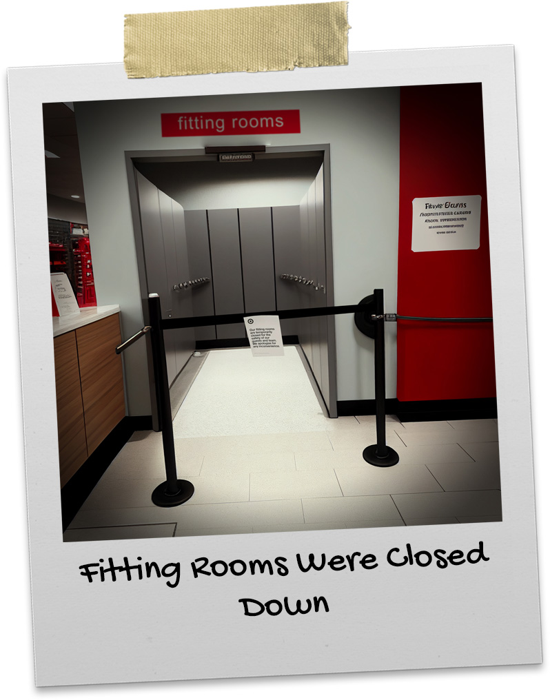 Fitting room is closed in a popular department store during COVID-19 pandemic